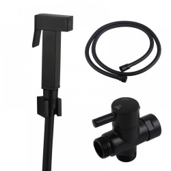 Brass Square Black Toilet Bidet Spray Diverter Wash Kit with 1.2m PVC Hose Brass Square Black Toilet Bidet Spray Diverter Wash Kit with 1.2m PVC Hose